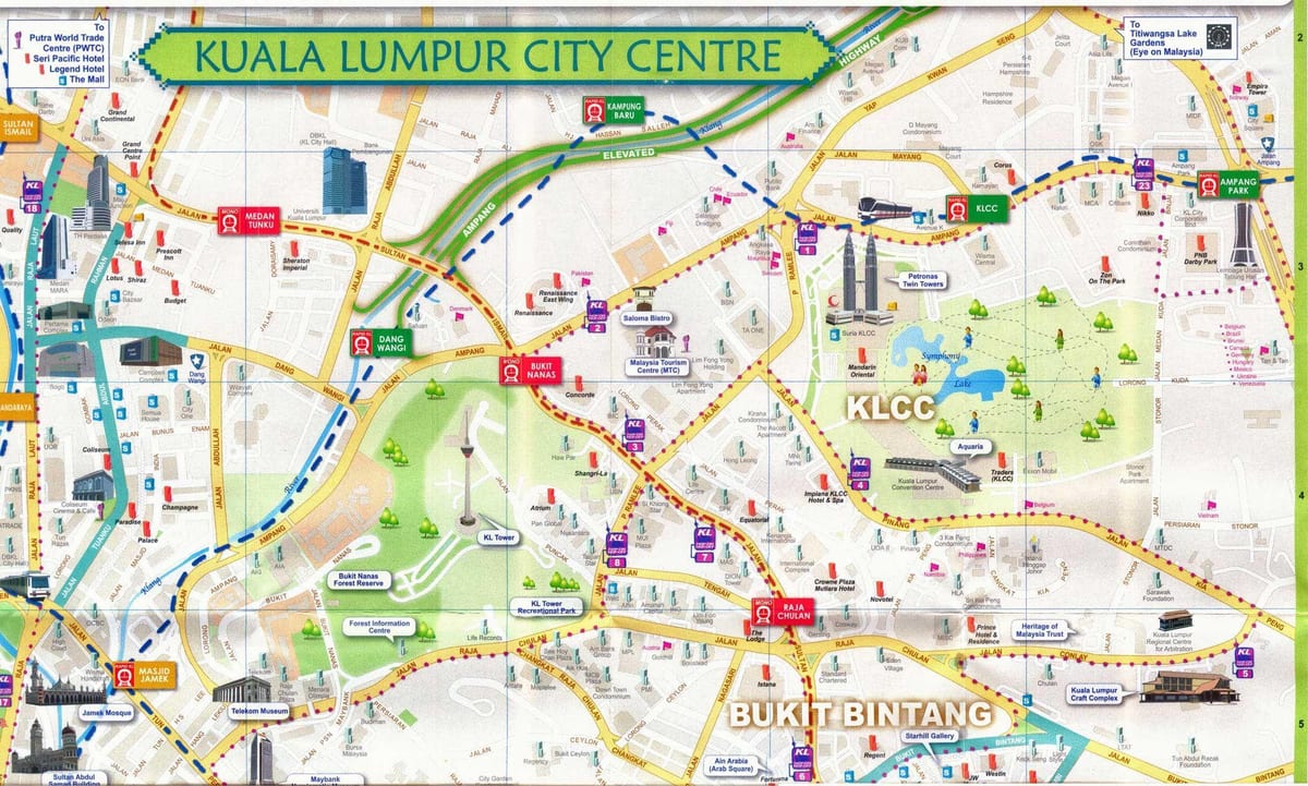kl நகரம் நடக்க வரைபடம்