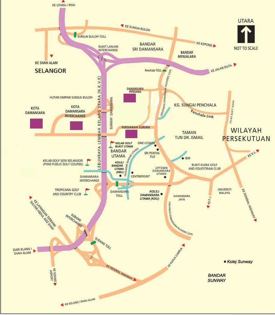 damansara வரைபடம் கோலாலம்பூர்