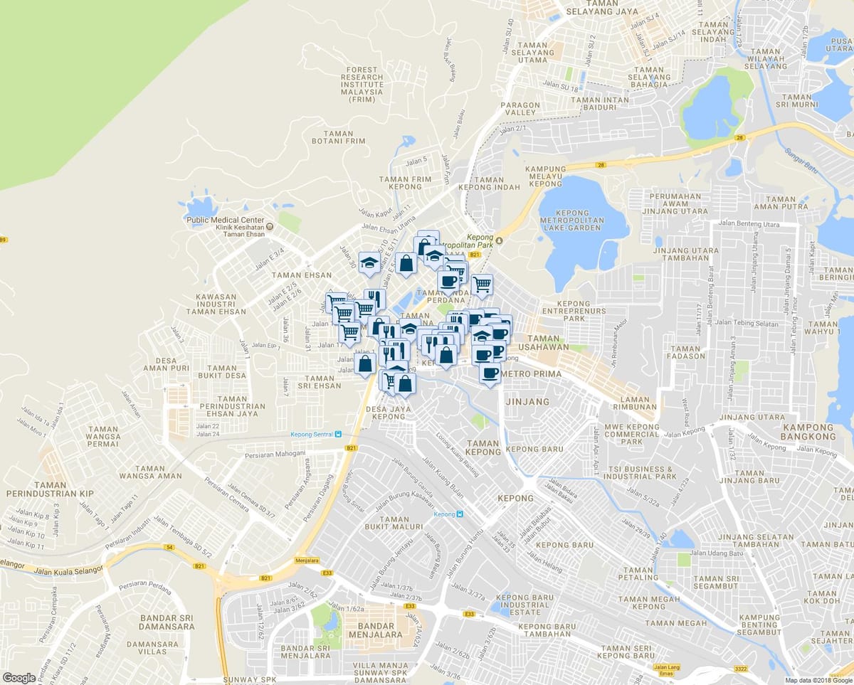 kepong கோலாலம்பூர் வரைபடம்