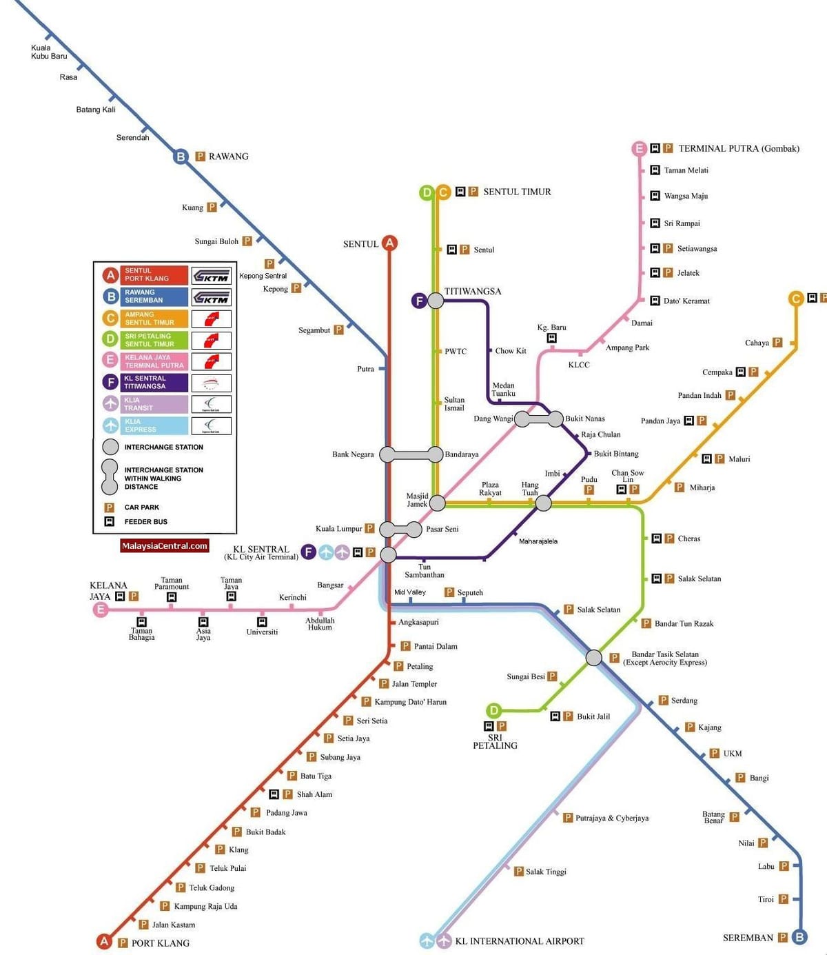 கோலாலம்பூர் ஒளி ரயில் வரைபடம்