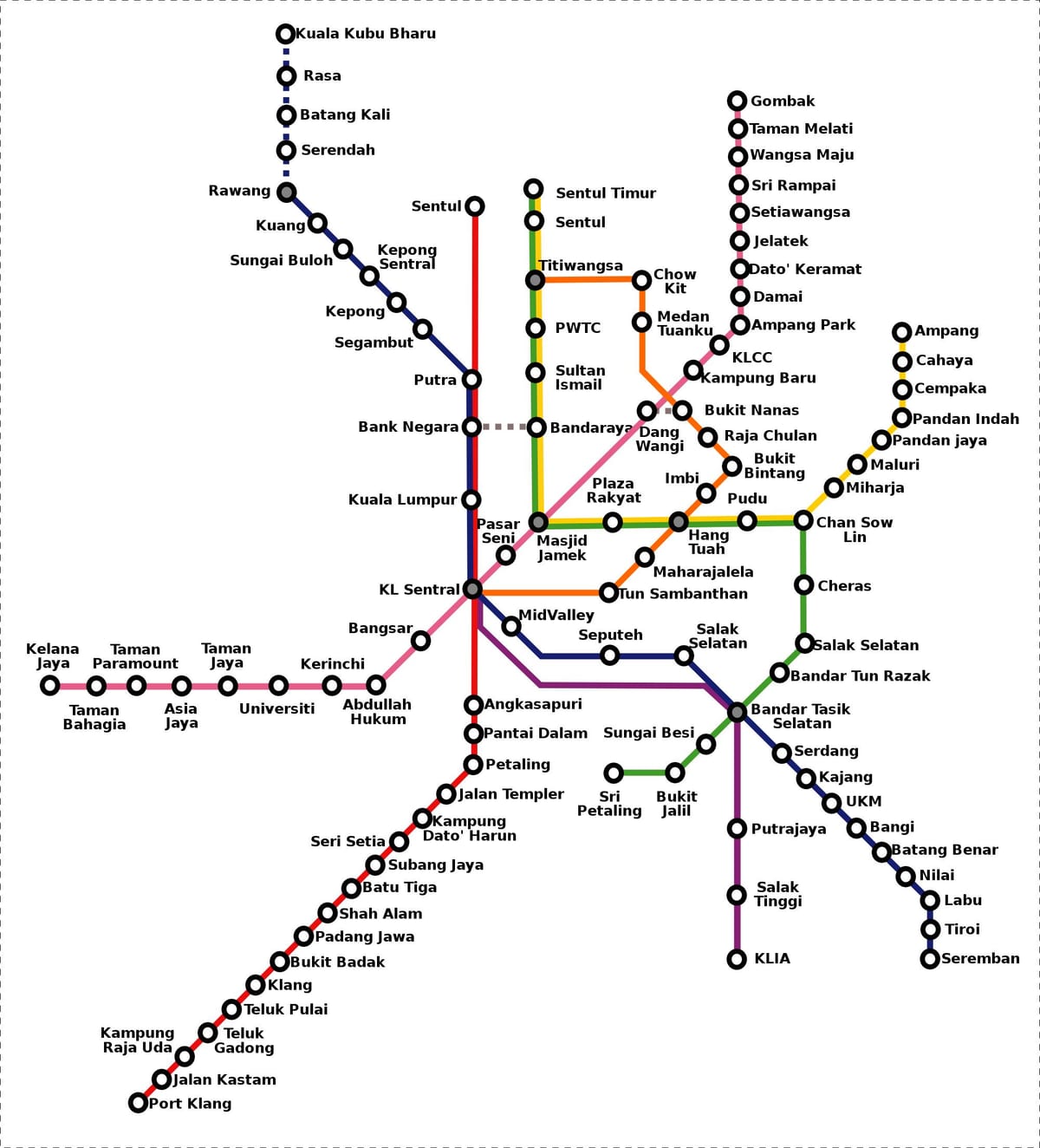 மலேஷியா மெட்ரோ வரைபடம்