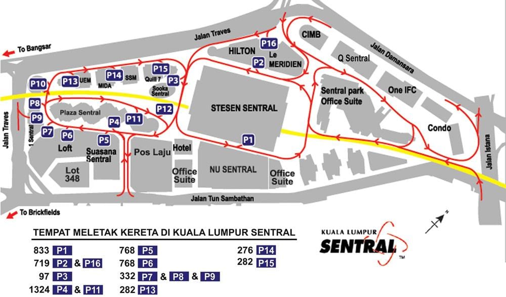 sentral நிலையம் கோலாலம்பூர் வரைபடம்