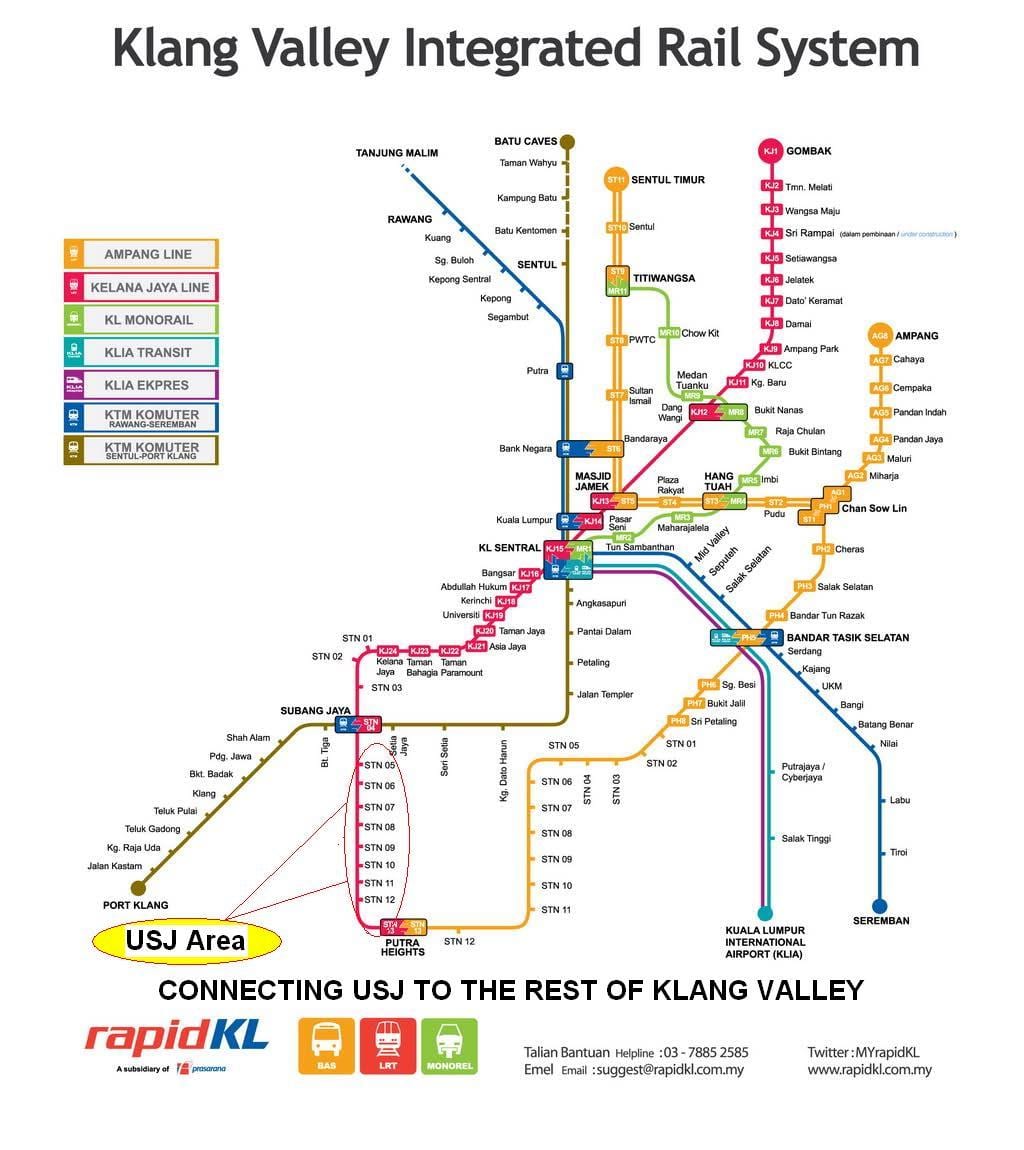 சுபாங் ஜெயா lrt பாதை வரைபடம்