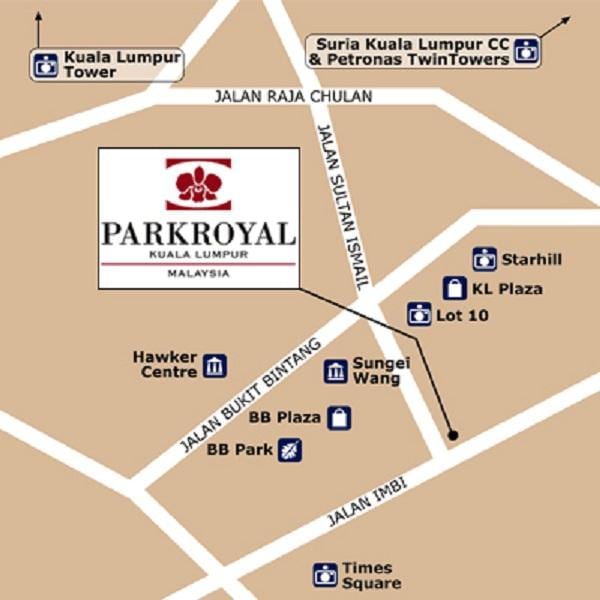 வரைபடம் parkroyal கோலாலம்பூர்
