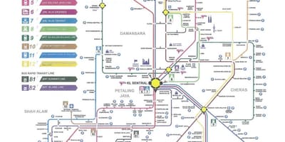 கோலாலம்பூர் போக்குவரத்து ரயில் வரைபடம்