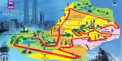 கோலாலம்பூர் ஹாப் ஹாப் ஆஃப் பாதைக்கு வரைபடம்