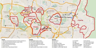 கோலாலம்பூர் பகுதி வரைபடம்